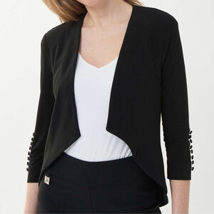 Joseph Ribkoff Canada Sz 6 Tuxedo Bolero Blazer Black
